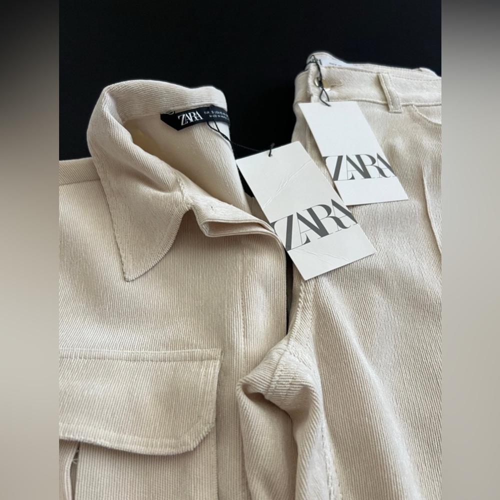 Zara Beige Corduroy Top and Pants - Picture 6 of 12